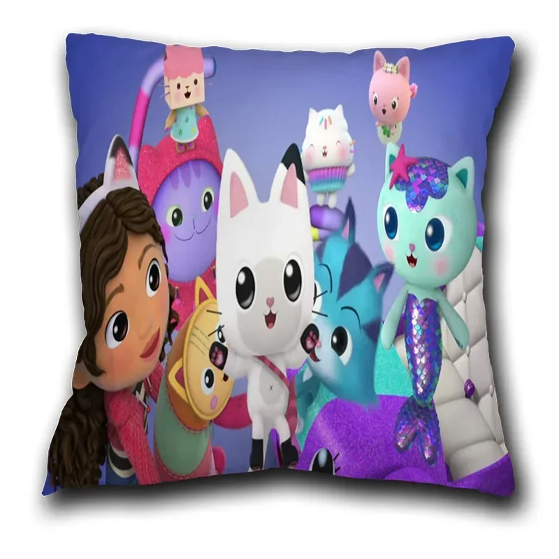Kids Gabbys Dollhouse Gabby Cats Pillow Case Cushion Cover 45x45cm Pillow Cover Decorative Pillows Pillowcase no