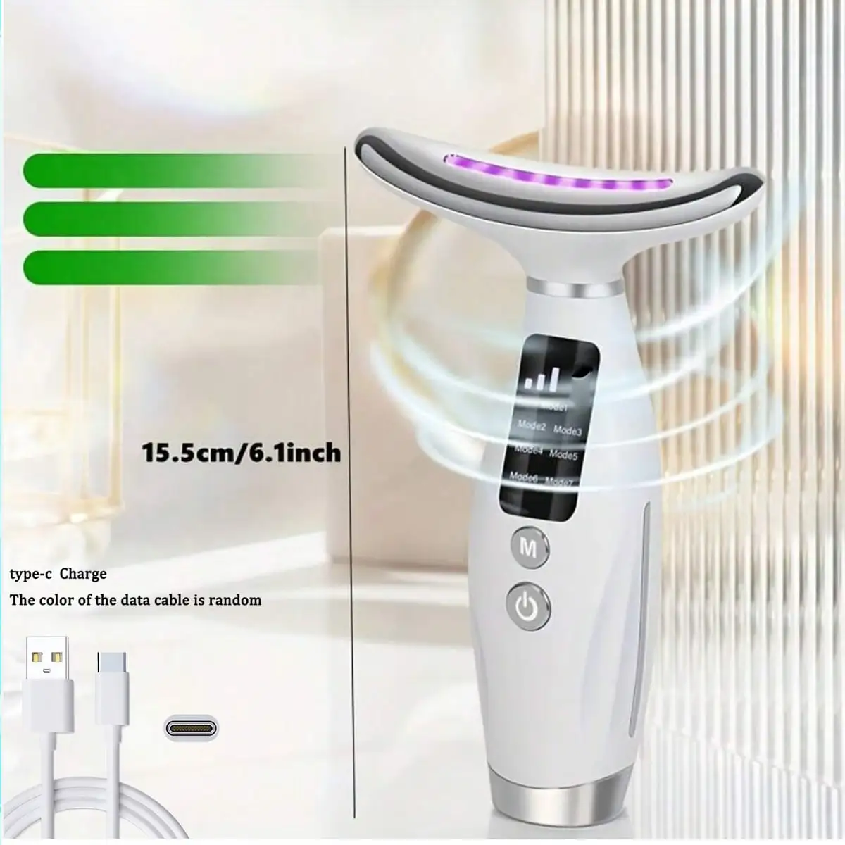 Rechargeable Face & Neck Massager, 7 Modes Facial Massage Care Tool, Perfect Gift For Women And Girls