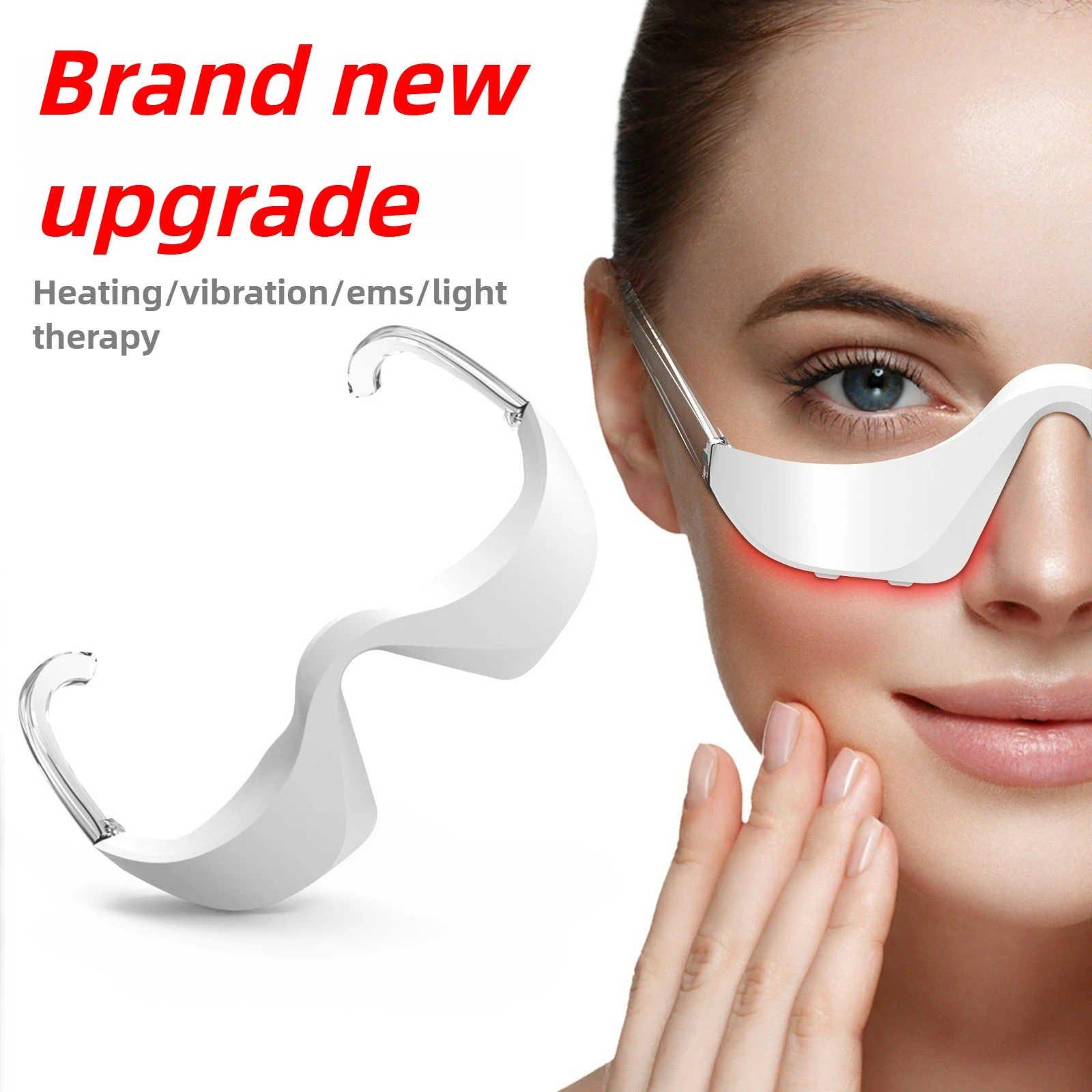 Red Light Therapy Eye Massager Wireless Hot Compress Mask for Puffy Eyes Dark Circles Removal and Fine Lines Reduction Gift