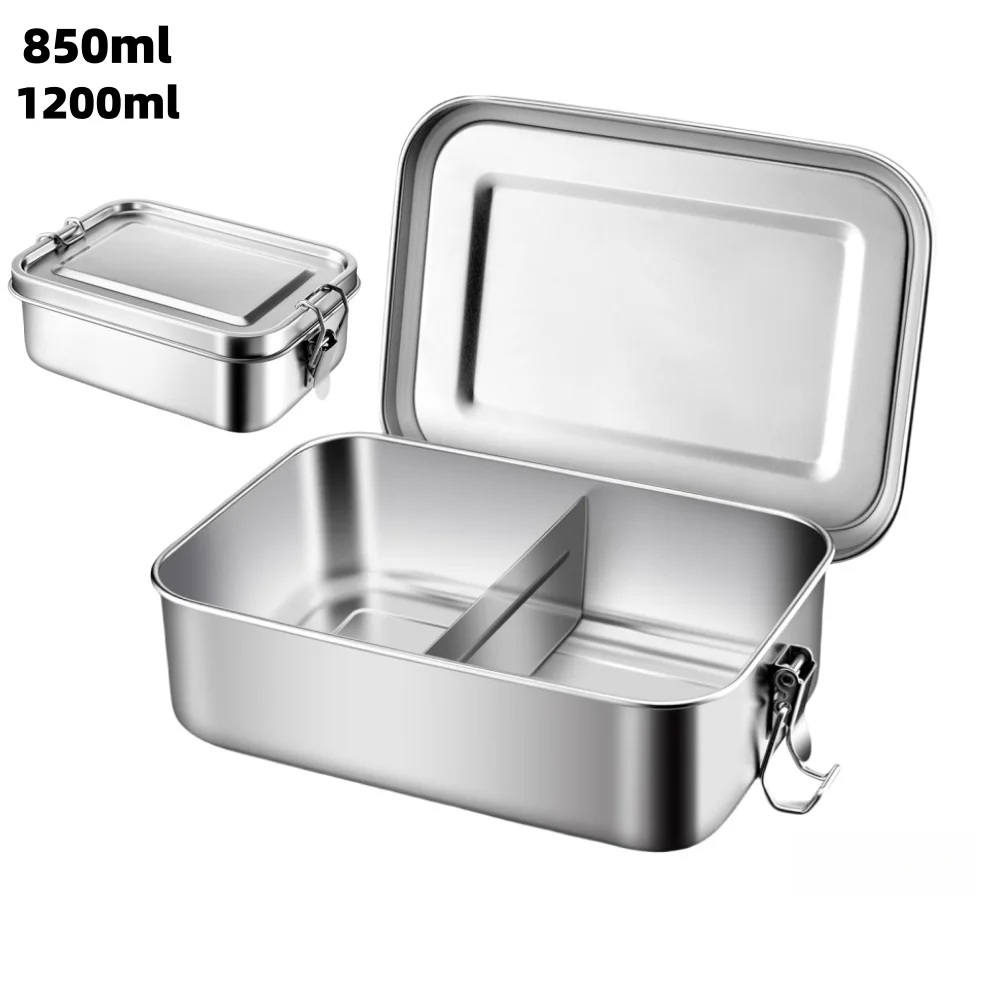 Lunch Box Stainless Steel for Kids And Adults Portable Leak-Proof Bento Box Travel Food Meal Prep Container Dishwasher Safe