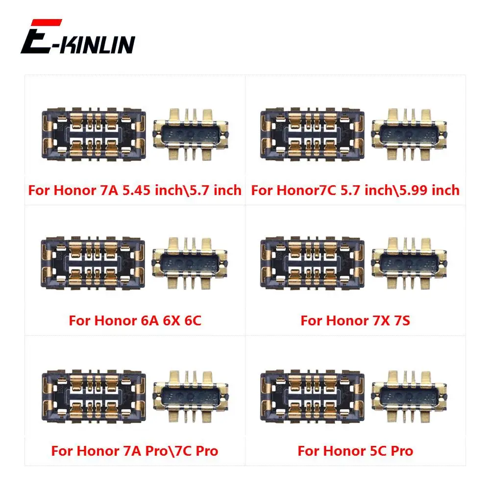 

2pcs\lot Battery Socket Inner Connector Panel For Huawei Honor 5C 6C 7C 6A 7A Pro 6X 7X 7S Battery Holder Clip On mainboard Flex