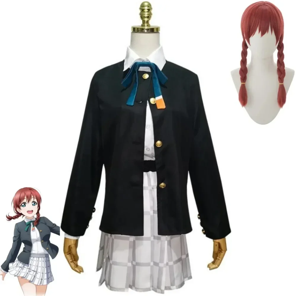 

Anime LoveLive Love Live Nijigasaki High School Idol Club Emma Verde Ema Verude Cosplay Costume Wig JK Uniform Hallowen Suit