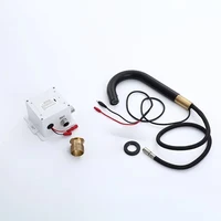 ก๊อกน้ำอ่างล้างหน้าสีดำด้านอ่างน้ำเย็นแบบเดี่ยวติดตั้งบนดาดฟ้าห้องน้ำเครื่องผสมสัญญาณอัตโนมัติเครนใช้แบตเตอรี่ 6