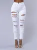 New Spring Summer Elastic Trousers Black and White Ripped Jeans Fashion Sexy Skinny Denim Pencil Pants S-3XL Drop Shipping 4