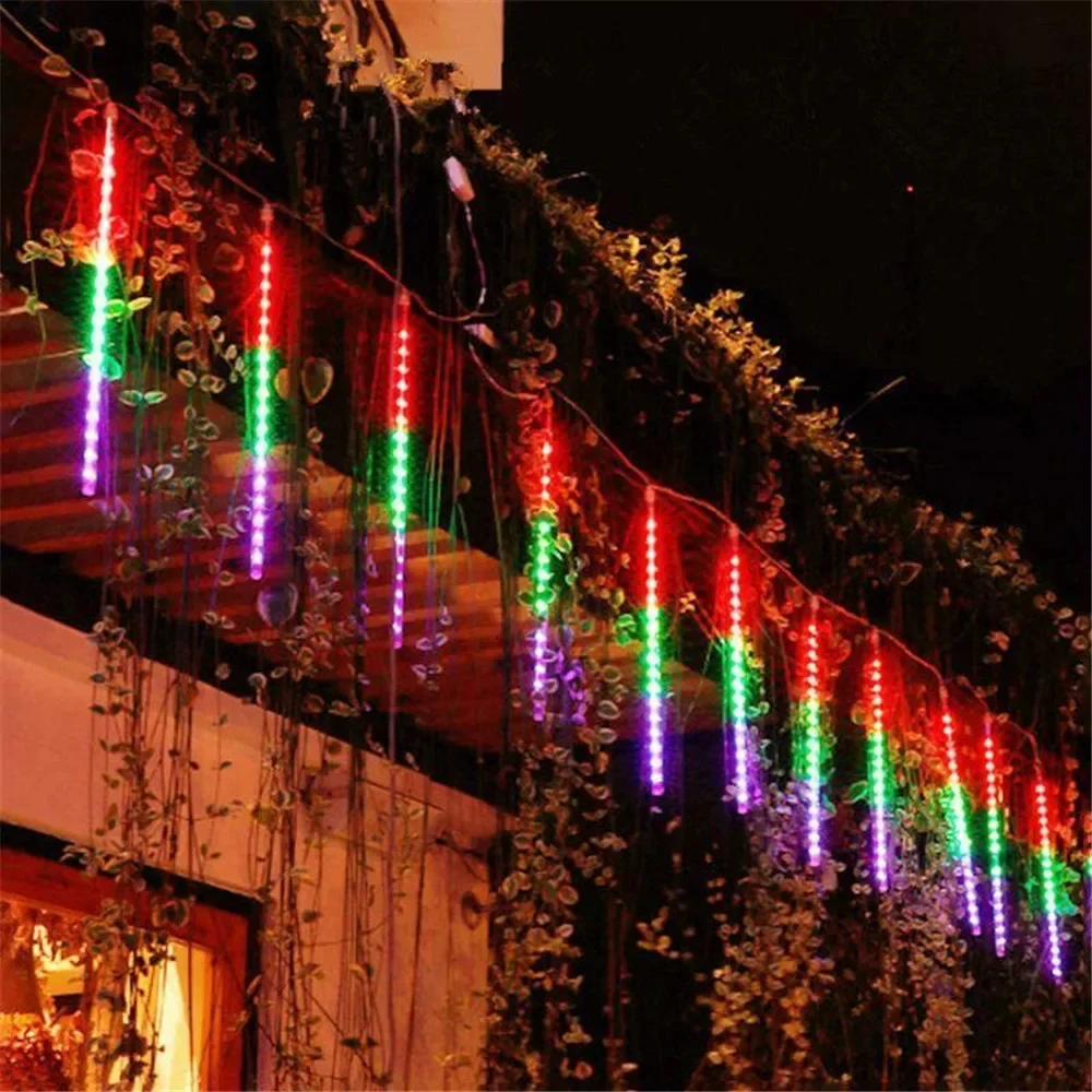 Description Picture 4 of item1/2/3/4pcs Holiday Light Garden Decor 30/50cm LED Wedding Meteor Shower Light String Fairy Garland Christmas Decoration