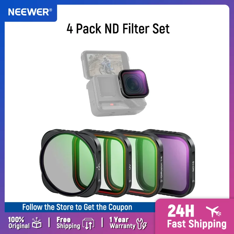 Kit 4 Filtres Insta360 Ace Pro & Ace Pro 2 : CPL, UV, ND16, Diffusion Noire