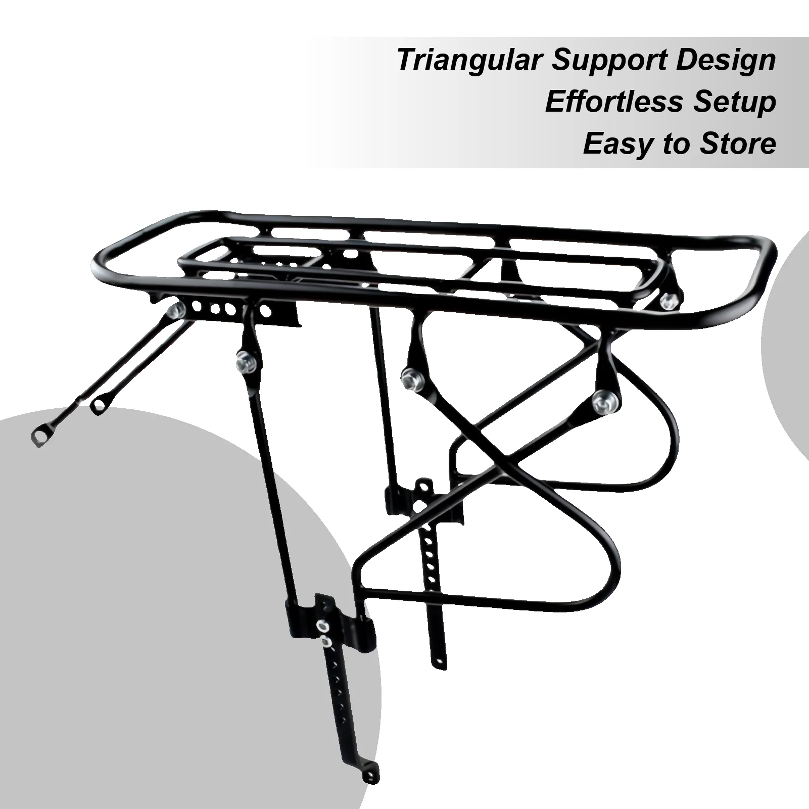 Commuter Bicycle Rear Rack Rear Bicycle Rack 200kg Capacity Cycling Holder Adjustable Steel ...