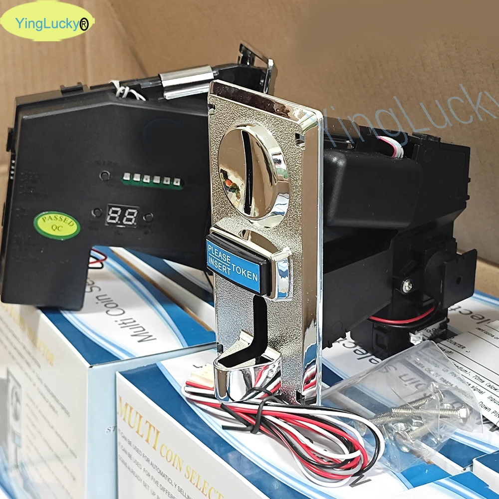 멀티 가치 동전 투입구 전자 자동판매기 멀티 코인 투입구 선택 메커니즘 아케이드 게임 티켓 롤 다운 616-Freehip.co.kr