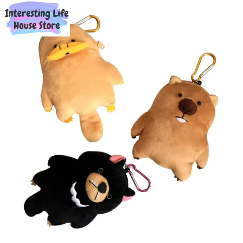 Coin Purse Platypus Bag Badger Wombat Koala Plush Doll Retractable Card Bag Cute Coin Purse Organizer 1Pc plush coin purse