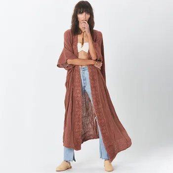 Women's Clothing Embroidery Bathing Suit Cover Ups for Half Sleeve Beach Kimono Swimsuit Swimwears 1