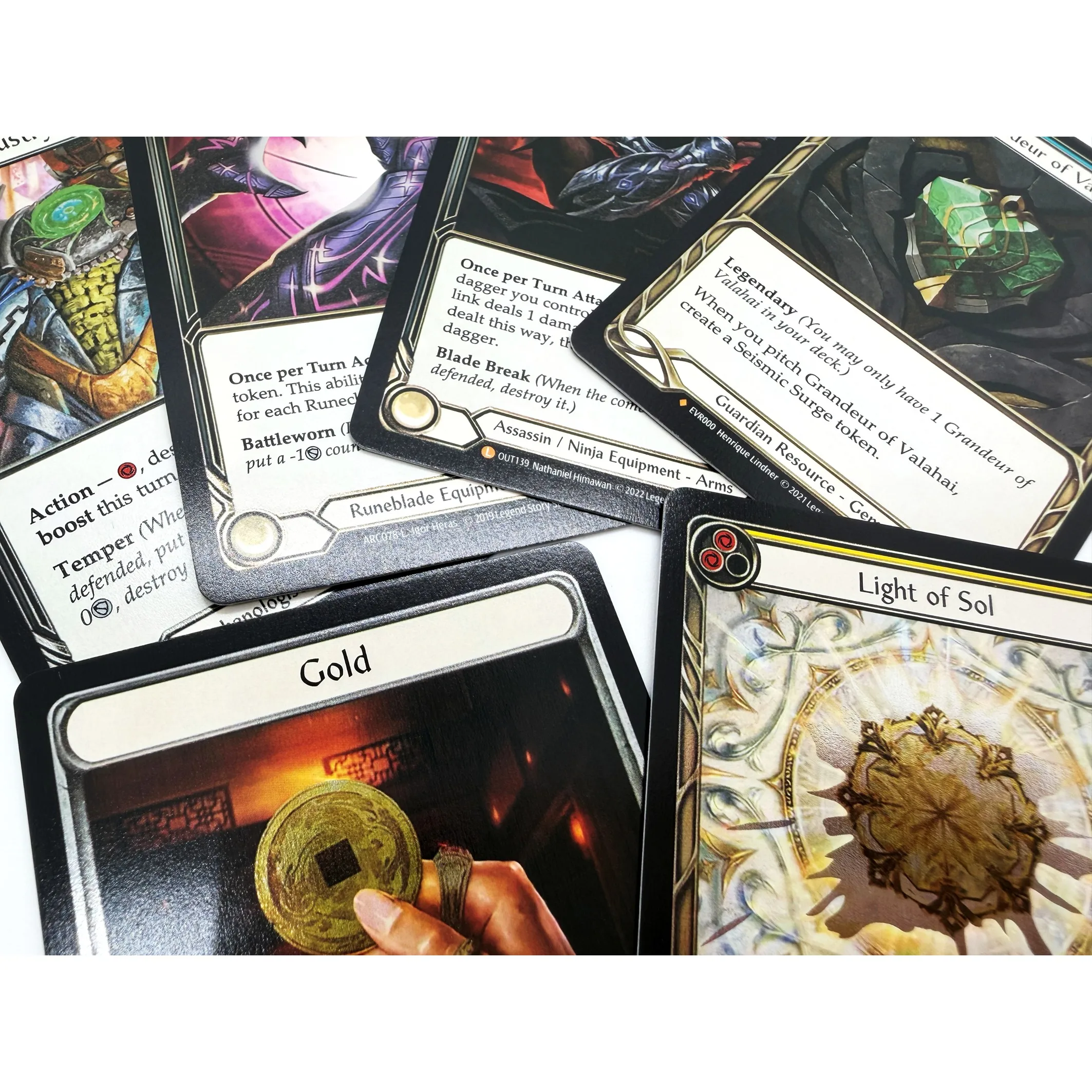 플레시 앤 블러드 TCG FAB 페이블드 & 저그 프로모션 세트 라이트 오브 솔, 그랜드르 오브 발라하이, 헤비 인더스트리 파워 플랜트 - DIY 프록시 카드