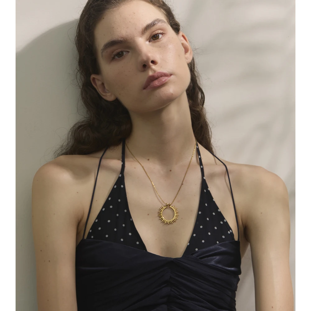 Yhpup Stainless Steel Pendant Necklace Water Resistant
