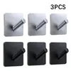3pcs Adhesive Wall Hooks Mounted Door Key Cloth Coat Bathroom Cloth Coat Robe Hanger Kitchen Hardware Rack Shelf Bag Hook 1