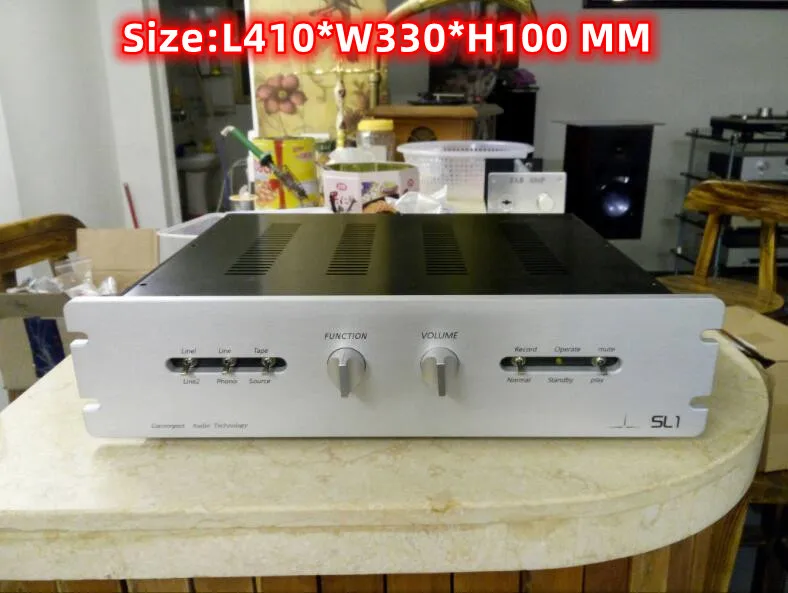 

Полностью алюминиевый корпус для предусилителя, шасси с ручкой, L410 * W330 * H100 мм
