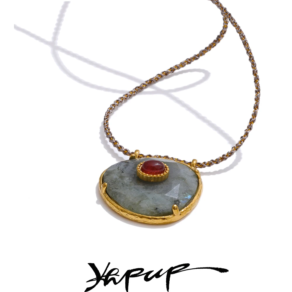 Yhpup Necklace Pendant Stone Standard