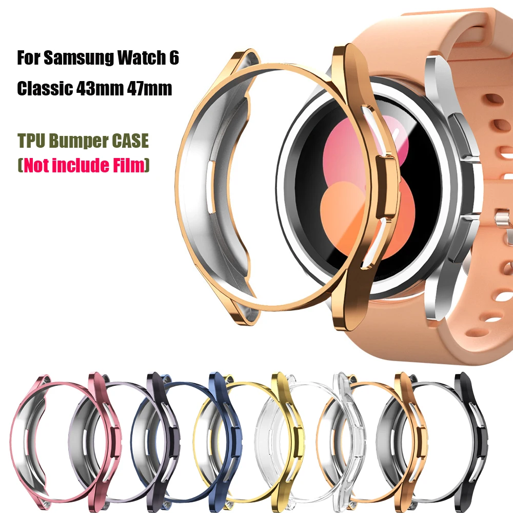 Watch Screen Protector Case Watch Accessories Apple Watch Screen Protector Case Watch Protective Case Watch Cover TPU Protective Case TPU Bumper Case For Samsung Galaxy Watch 6 Classic 43mm 47mm Shell Hollow Frame Bumper For Watch 6 Classic 43mm 47mm Half Cover
