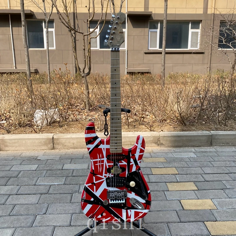 

Edward Eddie Van Halen Heavy Cultural Relics Red Franken 5150 Electric Guitar real pic to show