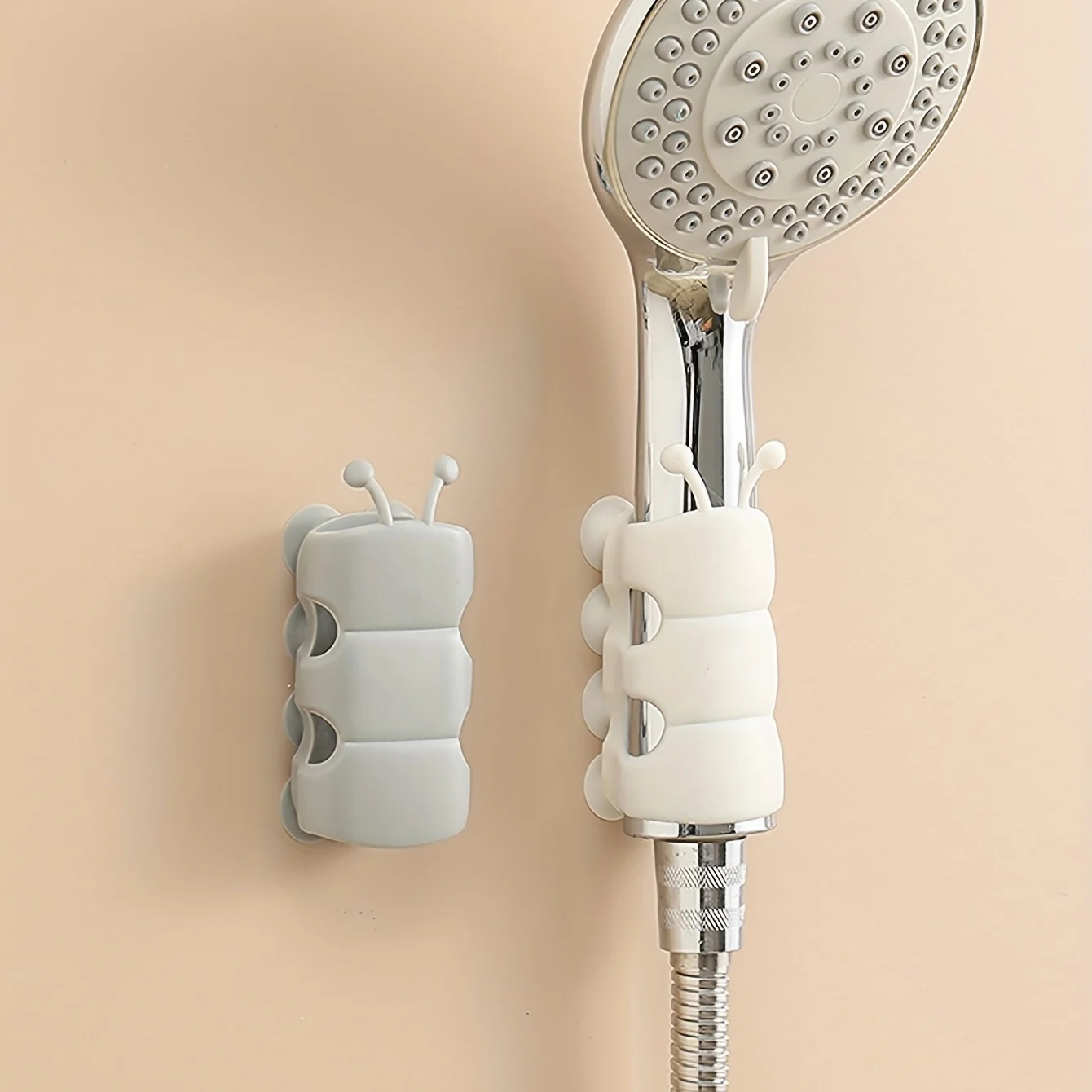 2Pcs Suction Cup Brackets Removable Silicone Shower Head Holder Wall Mount Hower Head Storage Shelf Rack Bathroom Supplies showerhead holder