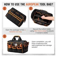 DGEV fourre-tout à outils, organisateur de sac à outils, sac à outils pour électricien, sac à outils, caddie à outils, sacs à outils pour électriciens 3