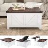 Farmhouse Lift Top Coffee Table with Storage, Wood Square Center Table with Charging Station&USB Ports 5