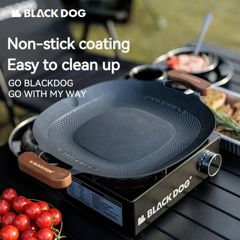 Naturehike BLACKDOG Grill Pan Non-Stick Outdoor Camping Travel Frying Pan Barbecue Baking Tray Plate Cookware Large Insulation