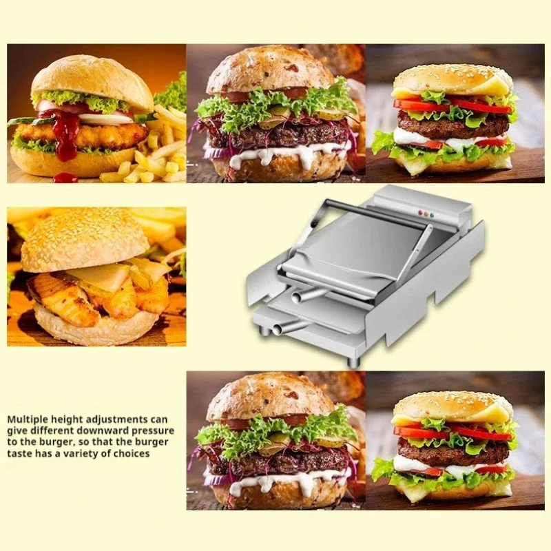 Layers Hamburger Baking Machine Commercial Fast Heating Burger Maker Joint Equipment with Non-Stick Pan/12pcs x 2