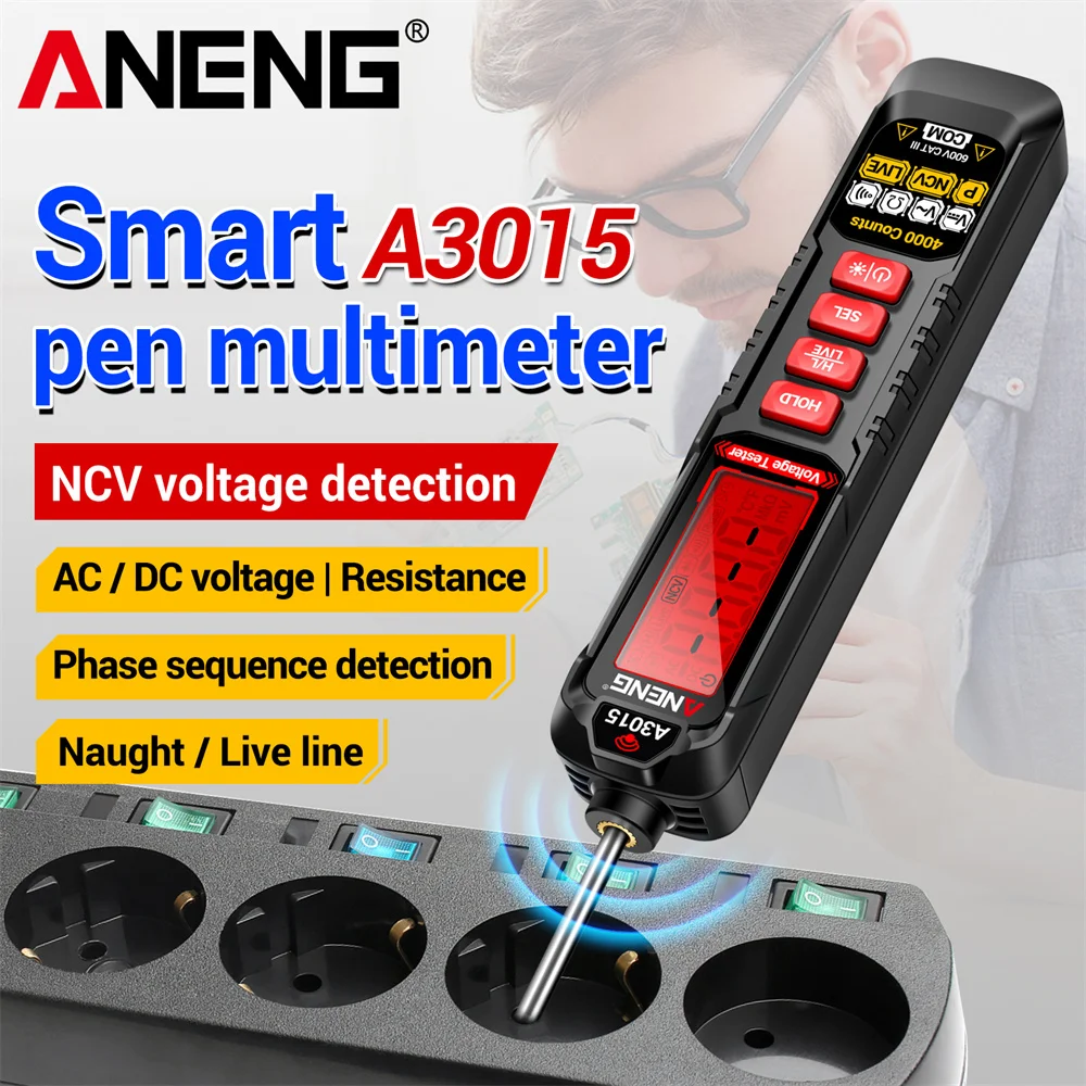 ANENG A3015 Smart Mini Pen Multimeter AC/DC Voltage NCV Voltage Induction Digital Backlight Car Diagnostic Probe Detector Pen digital multimeter,multimeter tester