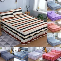 Bed Skirt Cotton Bedspread Set Embroidery Bed Dress Pillow Cases 3 Pieces/Set For King/Queen Double 1.5/1.8/2M Sheet Cover 3PCS 2