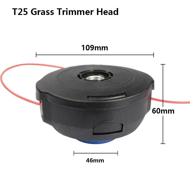 portable grass cutter T25 Universal Grass Trimmer Head With Nylon Line Lawn Mower Mowing Machine Accessory String Brush Cutter For Husqvarna gas grass trimmer