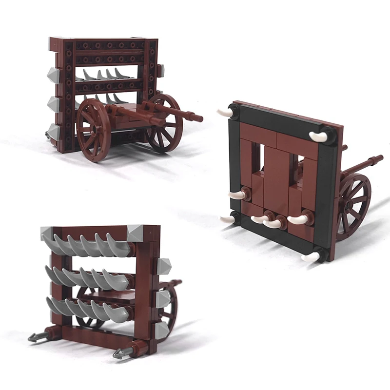 Middle Ages Military Moc Building Blocks Veicolo Siege Con Punte Motori Siege Modello Di Arma Mattoni Giocattoli Compatibili Con Lego