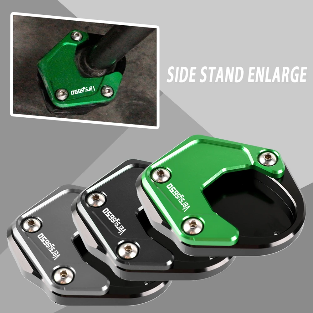 

For kawasaki Versys650 Versys 650 Motorcycle Accessories Side Stand Enlarge Pad Plate Kickstand VERSYS 650 2020 2021 2022 2023