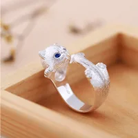 Cute Cat and Mouse Shape Open Ring for Women Antique Silver Color Modern Fashion Girls Finger Accessories Hip Hop Party Jewelry - Image 6