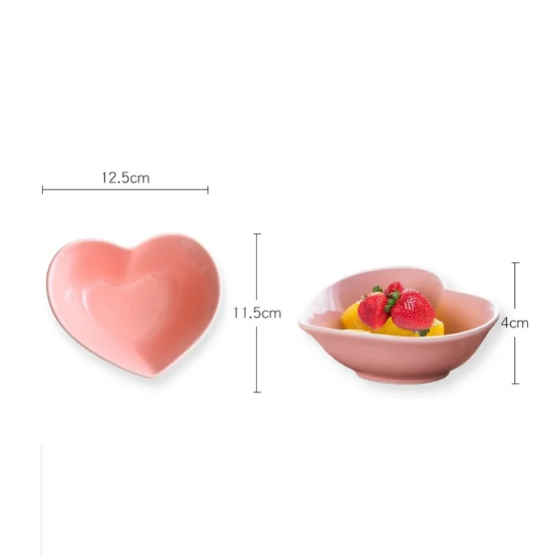 Heart Shaped Plastic Snack Plate Dish