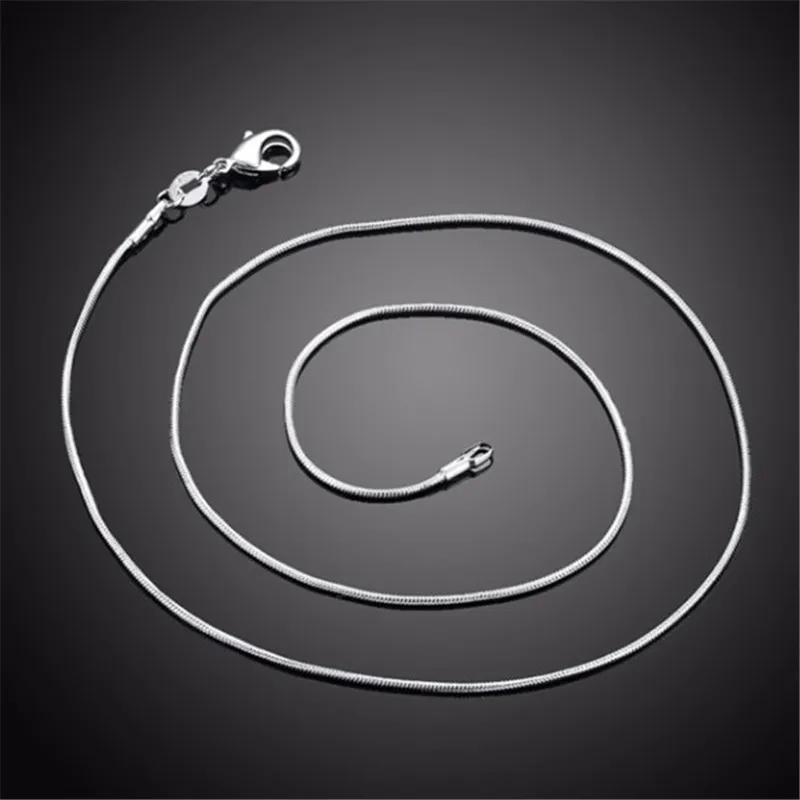 Necklace Chain 1MM 925 Sterling Silver Snake Chain For Men And Women