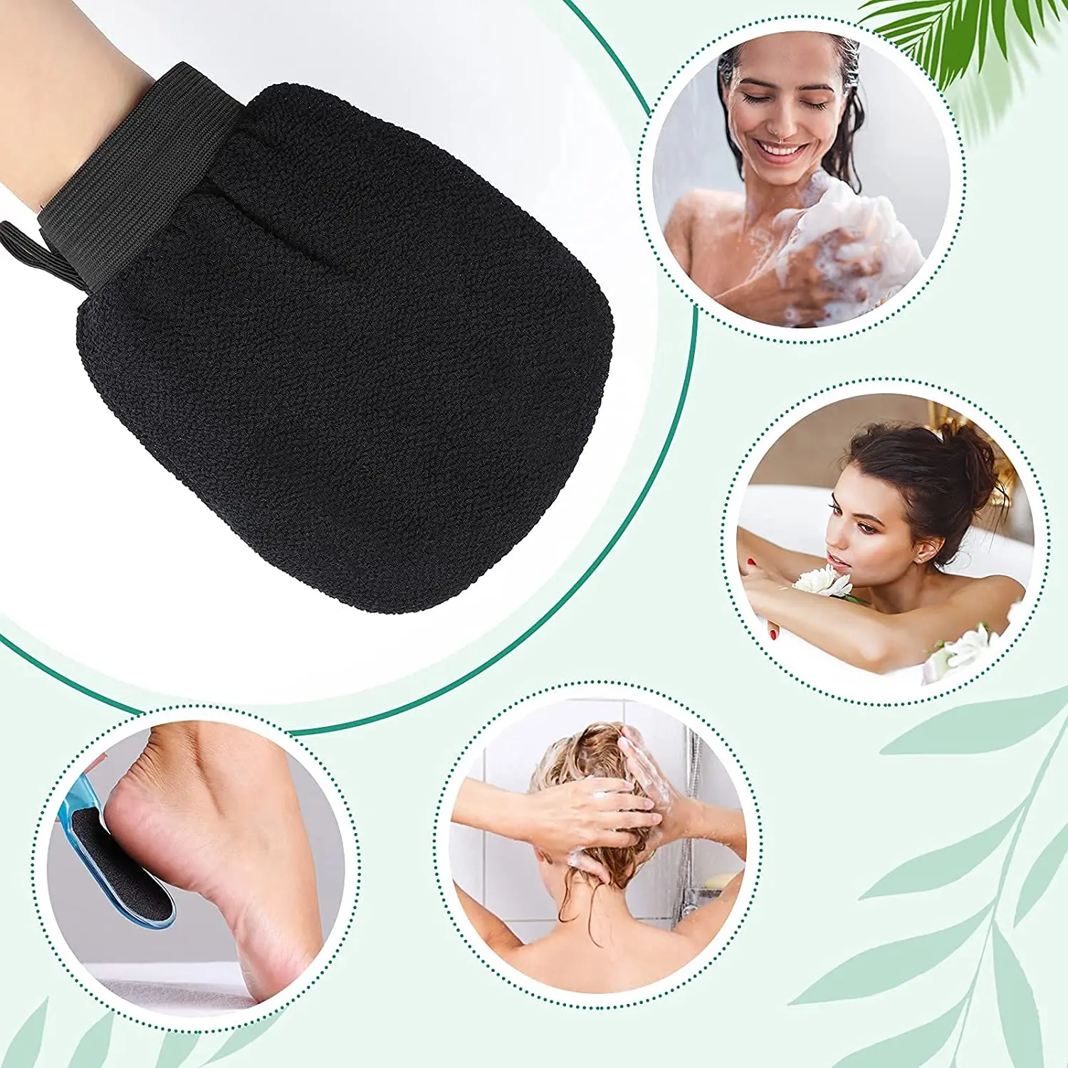 5Pc Hot Moroccan Hammam Exfoliating Mitt Kessa Scrub Glove Preparation Durable Shower Scrub Gloves Body Facial Tan Massage Mitt 4
