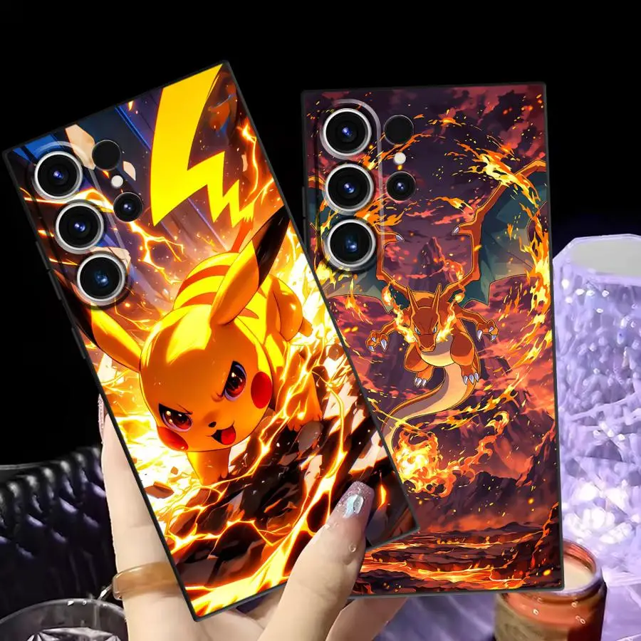 Hülle für Samsung Galaxy S26 S25 Ultra S20 S10 S9 S21 FE Note 20 Ultra 8 9 10 S24 Plus S23 Funda Handyhülle Coole Pokemon Pikachu Design