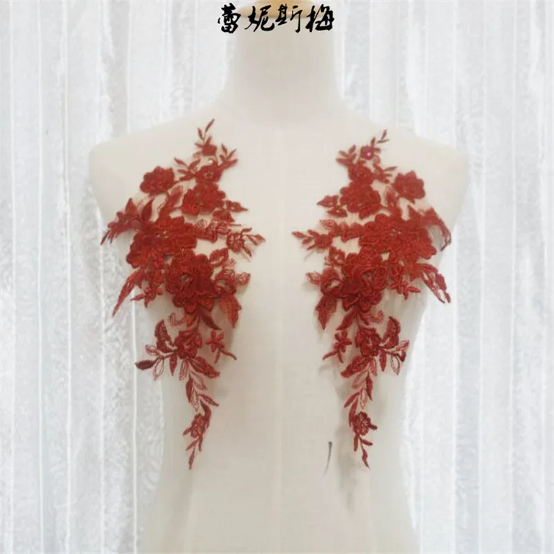 Elegant Floral Embroidery Lace Applique – 45 Colors Wedding Dress Trims