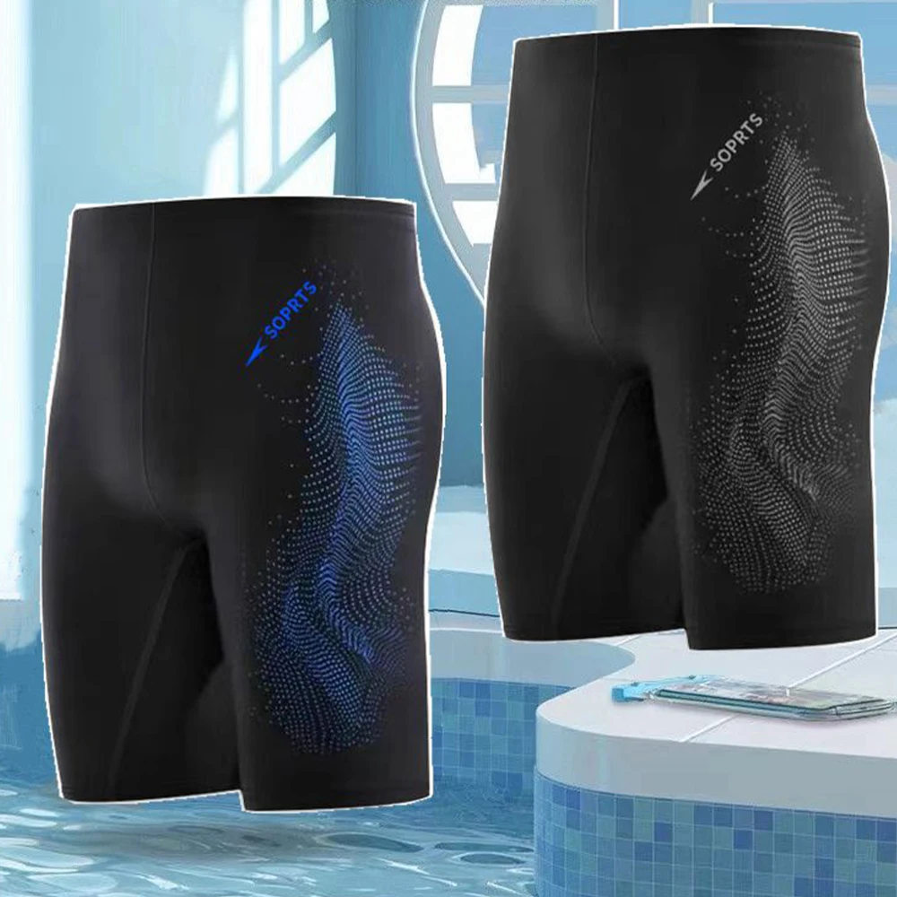 Fashion Male Five Points Swimming Pants Men Mid-Length Swimming Trunks Boy Jammers Sports Surf Shorts Beach Wear For Man swim trunks swim shorts men swimsuit