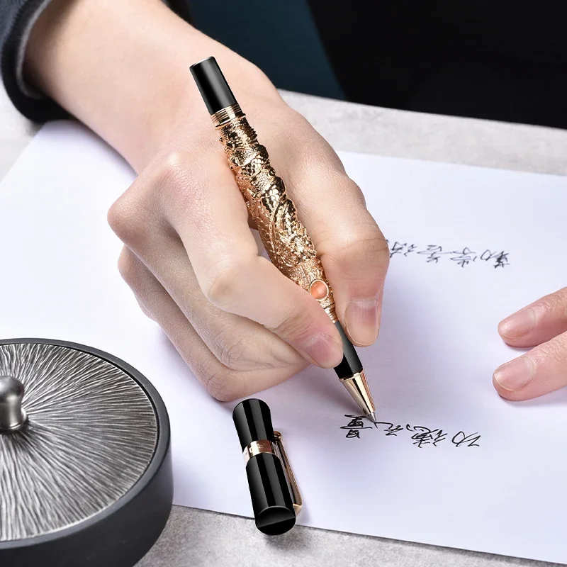 Jinhao Gold Dragon Ballpoint Pen Gold Clip Luxury Pen 0.7mm Nib School Office Supplies Canetas