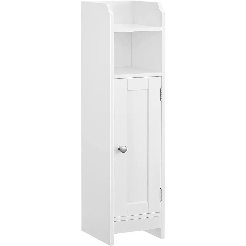 Small Bathroom Storage Corner Floor Cabinet with Door and Shelves, Bathroom Storage Organizer, Narrow Bathroom Toilet Paper
