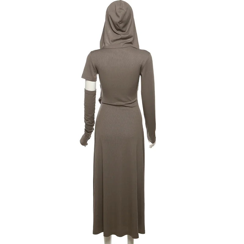 Hooded Dress Long Dress Split Off Shoulder Sleeveless Outer Sleeve Slim Women | eBay Hooded Dress Long Dress Split Off Shoulder Sleeveless Outer Sleeve Slim Women | eBay