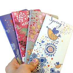 Set of 4 Vintage - Style Kraft Paper Notebooks - Portable Small Diaries (Mixed Color)