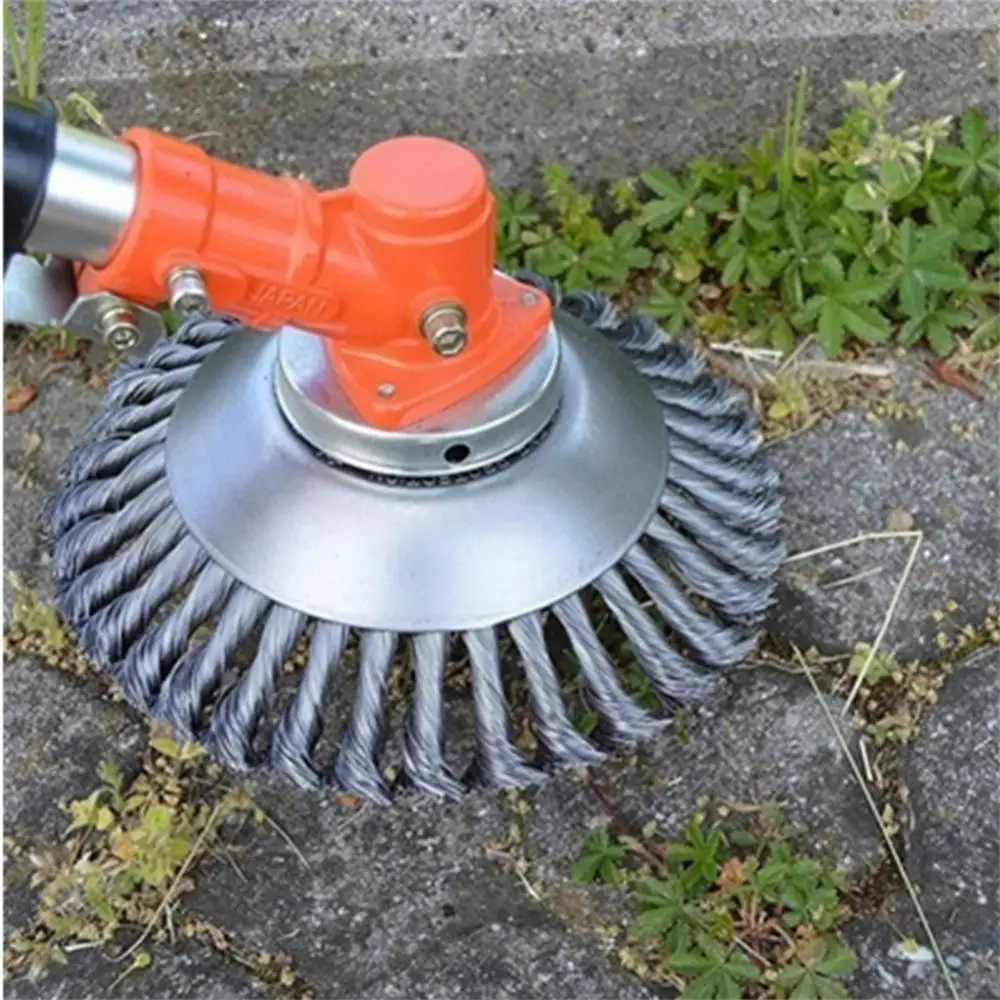 

Upgrade 6/8 Inch Weed Brush Cutter Head Lawn Mower Universal Grass Trimmer Head Steel Wire Wheel Brush Disc Garden Trimmer Heads
