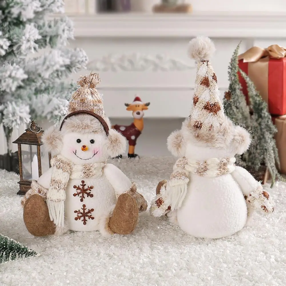 

Christmas Themed Home Decor Soft Stuffed Snowman Doll Adorable Christmas Ornament Photo Prop for Kids Girls Holiday for Home