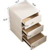 Bedside Table.Solid Wood Nightstand - White Bedside Table with Leather Surface, Small Nightstand with Drawers for Bedroom 2