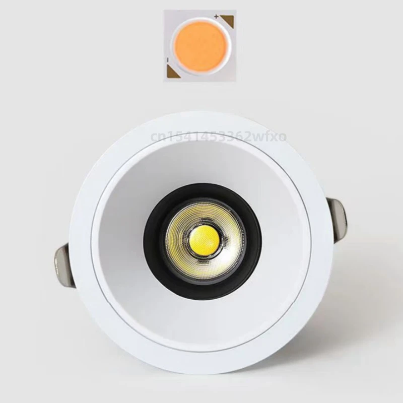 Dimmable AC85V-265V LED downlight Spotlights 5W7W10W12W18W20W24W30W Sky light embedded anti-glare indoor COB interior decoration