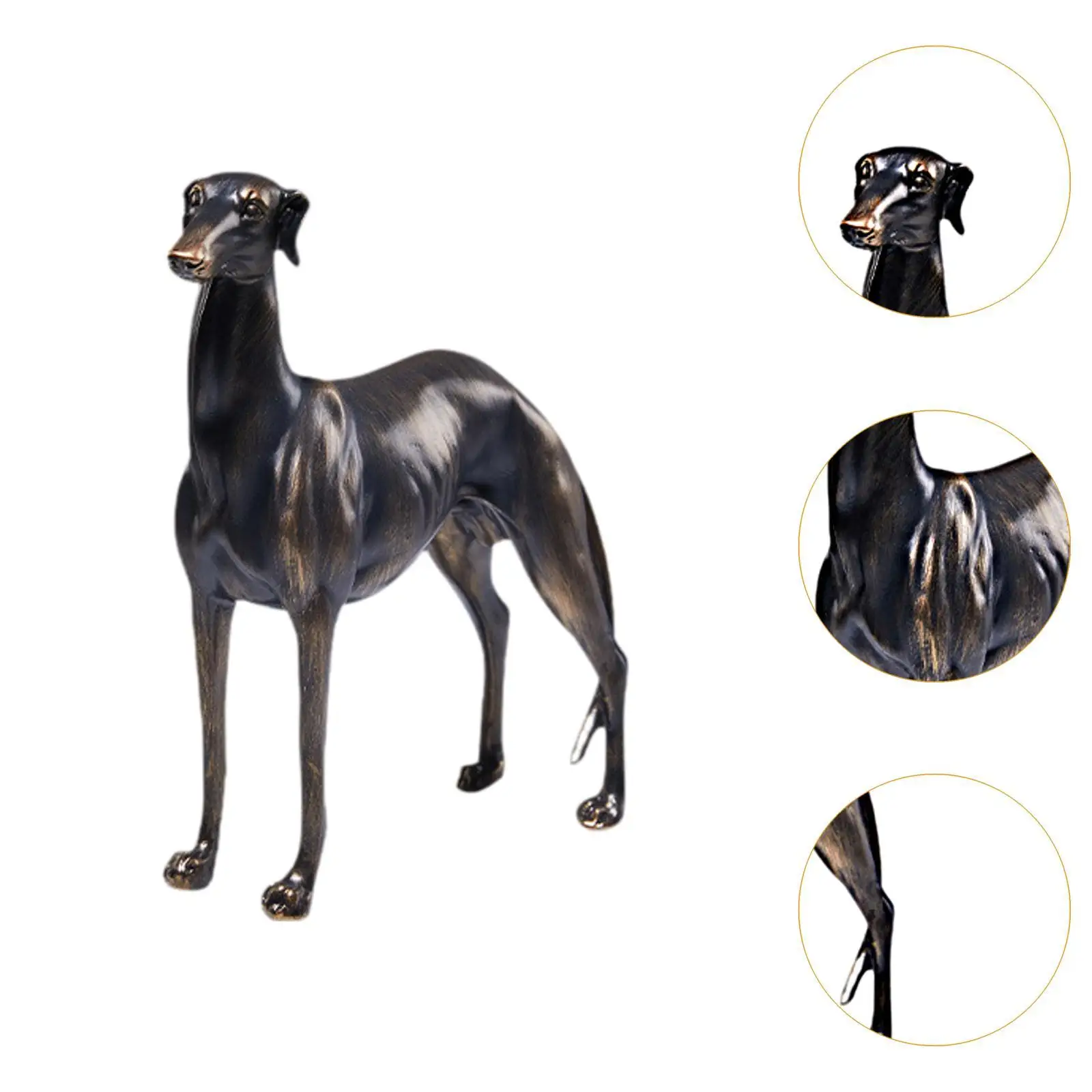 Greyhound Dog Statue,Desk Figure Puppy Statue Figurine Farmhouse Accent Resin Animal Figurine Sculpture for Party Bedroom