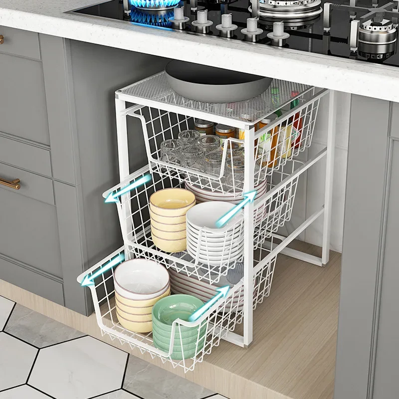 Drawer Storage Rack Kitchen Cabinet Organizer Plate Bowl Separator Tiered Dish For Plates Bowls Utensils Solution 5