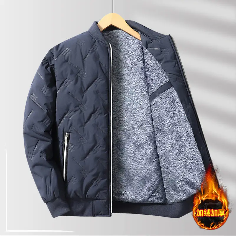 

Autumn Winter Lined jacket men Fleece Casual overcoat Man Clothing Fashion Brand Slim Fit Plush Warm Coat male business uniform