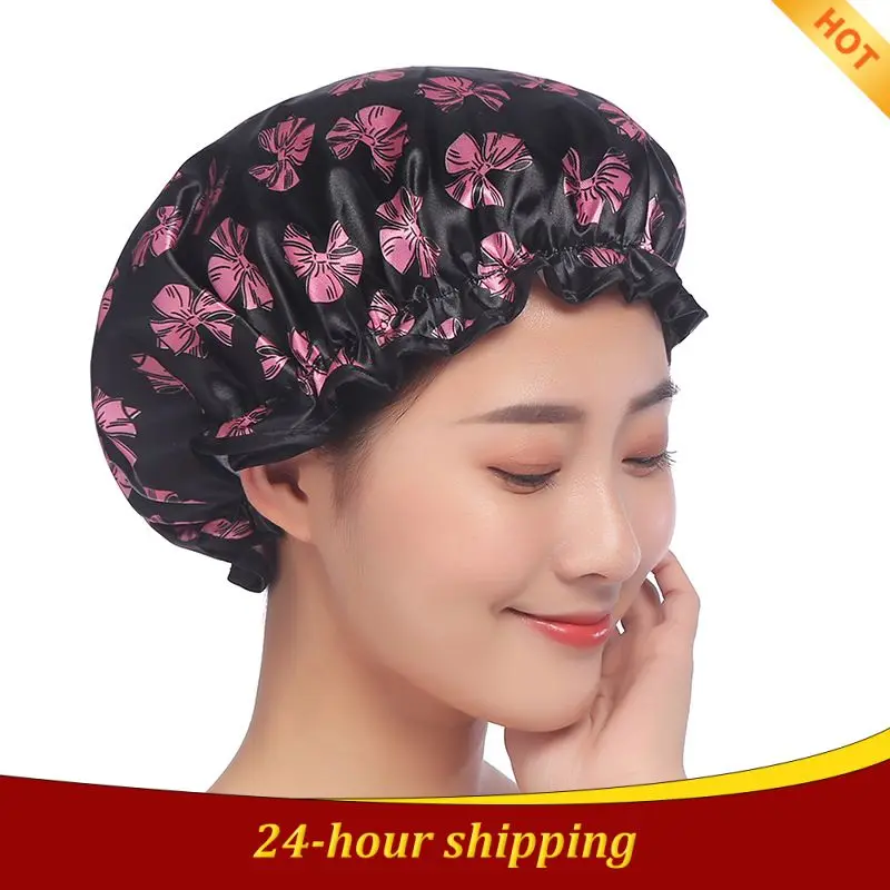 Shower Cap Waterproof Shampoo Bathing Hats Bathroom Waterproof Kitchen Anti-smoke Cute Bath Care Products For Children And Adult